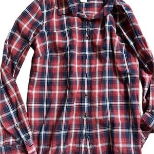 J. Crew Red and Navy Plaid Shirt